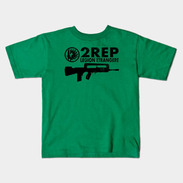 2 REP Foreign Legion (distressed) Kids T-Shirt by TCP